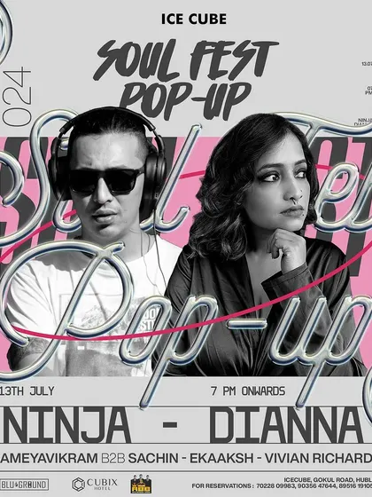 The poster for our Soul Fest Pop-Up in Hubli. These events are about showcasing a mix of established artists and local talent, creating a unique party in every city we visit.