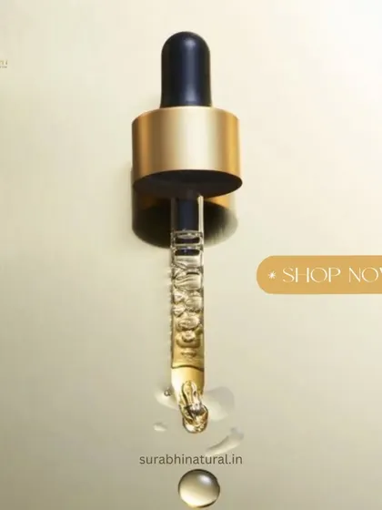 A single drop of my natural elixir. This image captures the pure, luxurious essence of my serums. Elevate your routine with ingredients straight from nature.