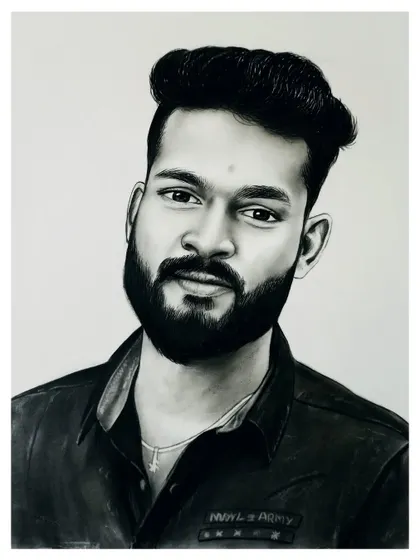 This is an example of my charcoal portrait work. I use high-quality charcoal and pencils to create realistic, detailed black and white sketches that have a classic, timeless feel.