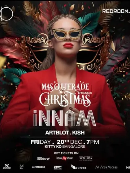 The flyer for a special Masquerade Christmas party at Kitty Ko. I played a festive but deep set alongside Innam for this unique themed event.