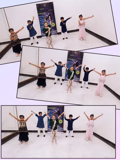 Our students striking a final pose after a successful practice session. Learning to hold a pose with confidence is just as important as the dance itself.