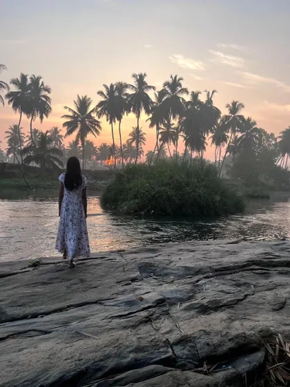 Looking out at the sunrise from the riverbank. Each new day brings a fresh canvas and new possibilities.