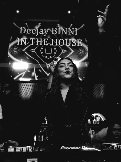 "Deejay BINNI in the house." A powerful shot of me on stage, ready to take control of the night.