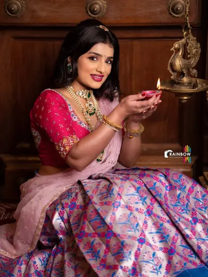 A duplicate of image 73, a beautiful festive portrait perfect for showcasing the outfit.