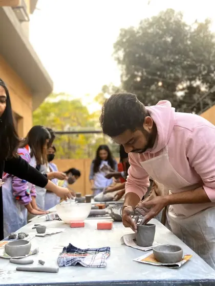 From outdoor hand-building sessions to focused work at the wheel, our studio is always buzzing with creativity and happy faces.