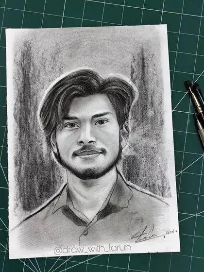 This is a charcoal commission I did for a client from Uttar Pradesh. I focused on creating strong contrast and capturing a friendly expression, delivering a portrait that feels both classic and modern.