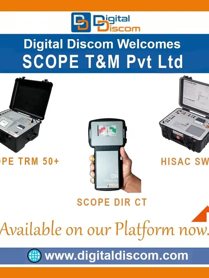 This selection from SCOPE T&M includes various substation testing equipment. Featured are the TRM 50+ for transformer testing, the HISAC SWIFT for circuit breaker analysis, and the DIR CT for polarity verification.