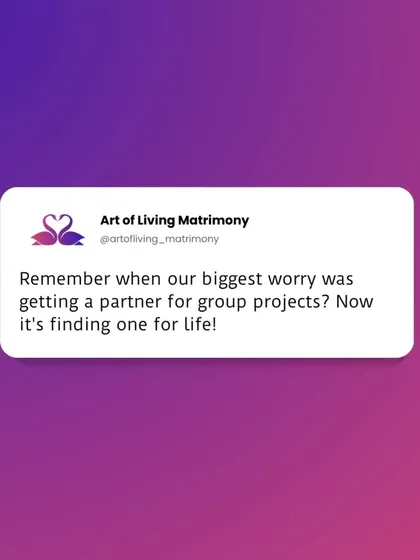 A relatable tweet: "Remember when our biggest worry was getting a partner for group projects? Now it's finding one for life!" It connects a past experience to a present need.