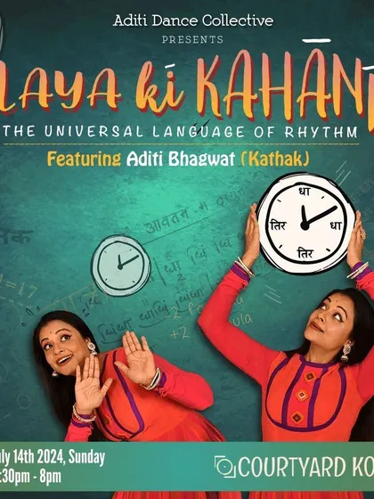 The poster for "Laya kī Kahānī," a performance blending Kathak, Lavani, and global rhythms. We celebrate artists who create a universal language through the fusion of different dance styles.