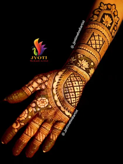 This intricate bridal design was a collaborative effort, showcasing the skill and coordination of my team.