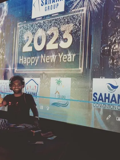 Ringing in the New Year at the Sahana Convention Centre. It was an honor to be the DJ for such a huge 2023 celebration, playing the biggest hits of the year to a packed house.