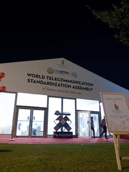 The entrance to the World Telecommunication Standardization Assembly, where we were the official caterers. It was an honour to welcome delegates from around the world with our culinary creations.