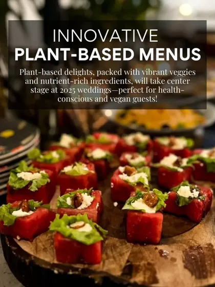 We are seeing a rise in demand for innovative plant-based menus. This graphic highlights our commitment to creating vibrant, nutrient-rich vegan dishes that take center stage at any event.