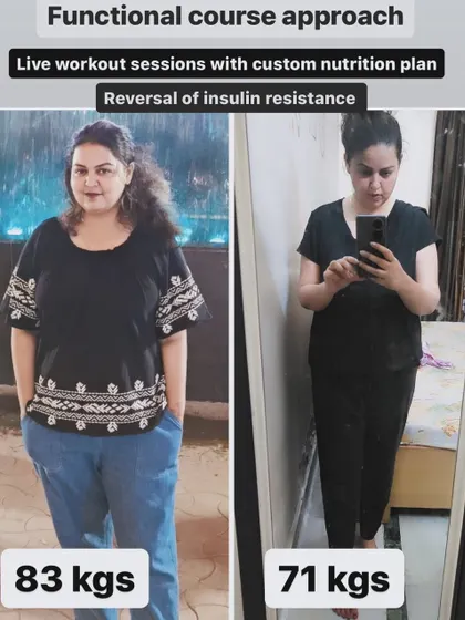 From 83 kgs to 71 kgs, this transformation shows the power of a functional approach to reversing insulin resistance. Through a custom nutrition plan and live workout sessions, we achieved significant and sustainable weight loss.