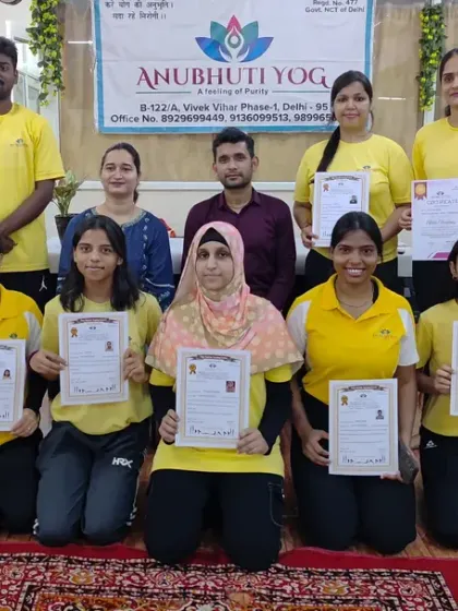 This is a moment of great pride for me. Here is one of our recent batches on their certification day, holding their government-recognized certificates. This piece of paper is the key to starting your career as a yoga instructor.