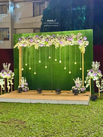 The full view of the elegant photo booth, a perfect spot for capturing beautiful memories.