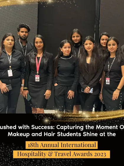 A team photo of our dedicated students who contributed their skills to the International Hospitality & Travel Awards 2023.
