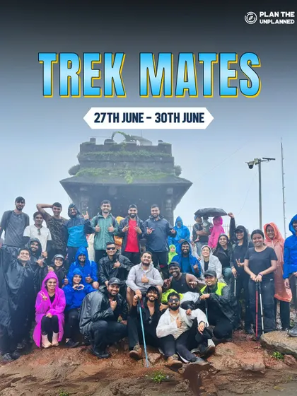A "Trek Mates" photo from the Kodachadri summit. Rain or shine, the smiles are always there.