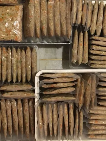 Stacks of freshly prepared meals, sealed with love and ready for our DoggyBoxers. This is how I ensure a consistent and reliable fresh food supply for your pooch.