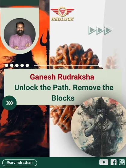The Ganesh Rudraksha is your key to unlocking paths and removing blocks. Its unique trunk-like shape invokes the grace of Lord Ganesha, bringing peace, protection, and positive energy into your life.