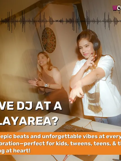 A live DJ at a play area? Absolutely. We bring epic beats and unforgettable vibes to every celebration, perfect for kids, teens, and the young at heart.