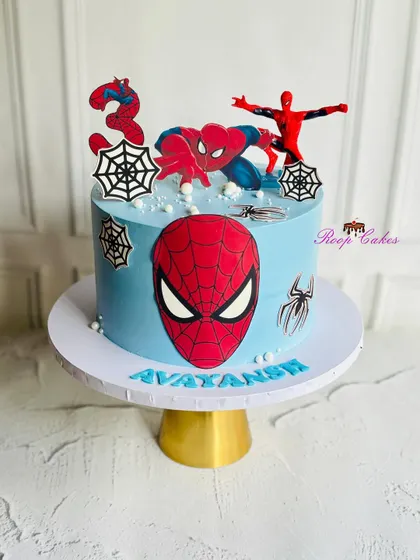 Your friendly neighborhood Spider-Man, ready for action. I create exciting superhero cakes like this one for little heroes, complete with vibrant colors, web details, and character toppers to make their birthday unforgettable.
