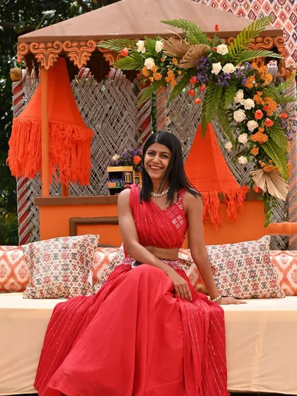 Taking a moment to enjoy the beautiful Turkish Souk Bazar theme at a Haldi. The decor was incredible and provided a perfect backdrop for a fun-filled afternoon.