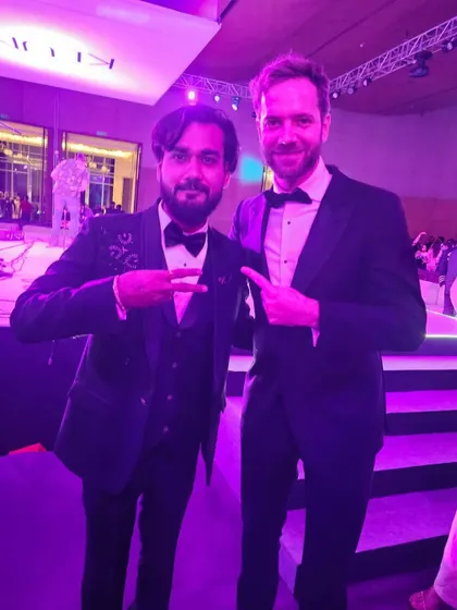With one of the international guests at the Keune 100-year anniversary event in Delhi. It was a pleasure to meet people from around the world.