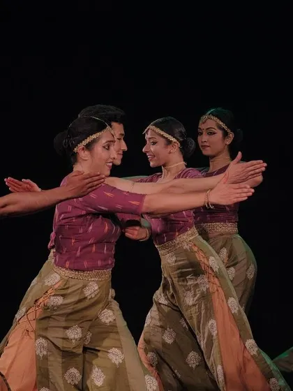 Additional stills and video clips from the 'Rasadrishta' production, each capturing a unique moment of storytelling, emotion, and synchronized group choreography from this extensive project.