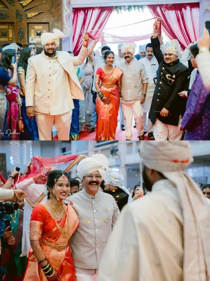 The bride's grand entrance with her father, a proud and emotional moment for everyone.
