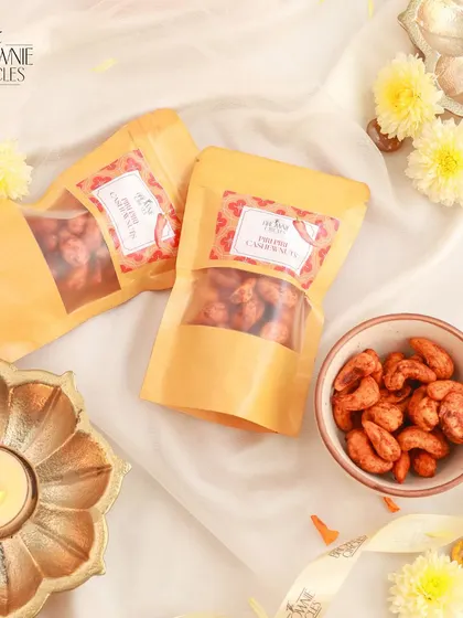 For those who like a bit of spice, our Piri Piri Cashew Nuts are a great snack. They are included in some of our Diwali hampers for a savoury contrast.