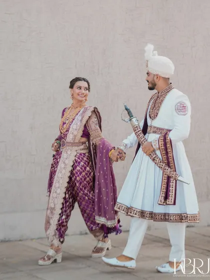 A candid, happy moment captured during the couple's photoshoot.