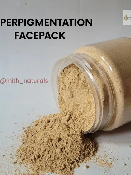 My Hyperpigmentation Facepack, a fine powder ready to be mixed into a paste. This pack is specifically formulated to target and lighten areas of pigmentation, helping to even out your skin tone.