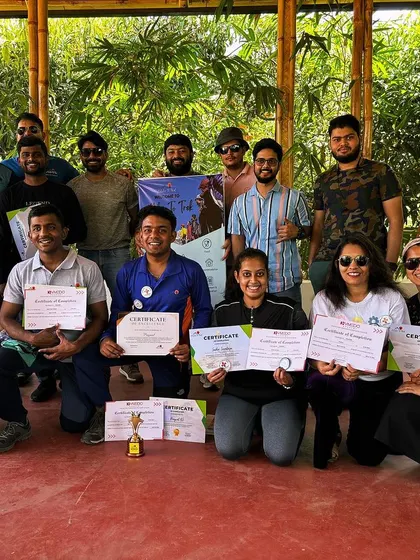 Our newly certified leaders proudly holding their certificates. This rigorous training ensures they are well-equipped to handle any challenge in the outdoors.