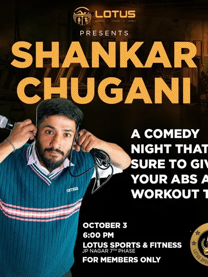 The announcement for a special comedy night with Shankar Chugani to celebrate our 5th anniversary, an exclusive event for our members.