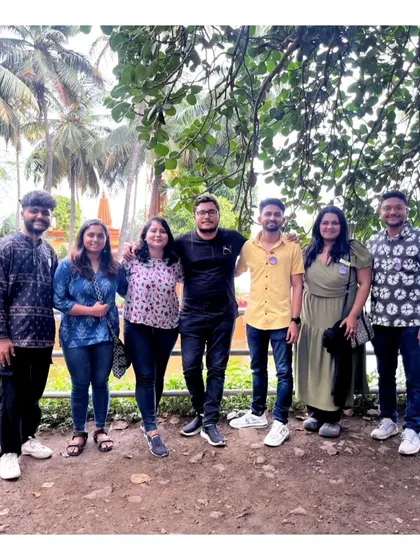 A duplicate of the group exploring the beautiful Ram Dhara Hills and river area, a popular local hangout spot.
