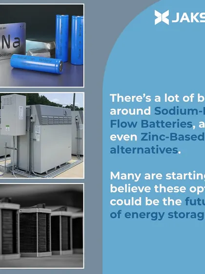While lithium-ion is prevalent, we are always exploring the future of energy storage. This graphic highlights promising alternatives like Sodium-ion, Flow Batteries, and Zinc-based systems that could offer new pathways for efficiency and sustainability.