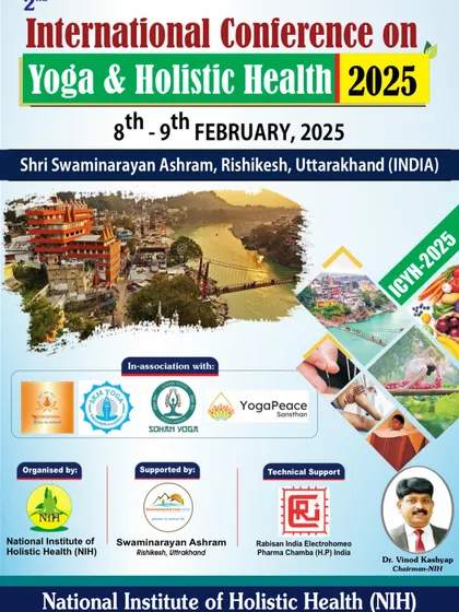 Another version of the conference poster, highlighting the chairman of the National Institute of Holistic Health. Successful events are always a result of strong collaboration.