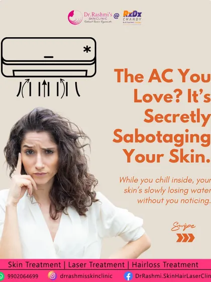 Your beloved air conditioner might be sabotaging your skin by slowly causing dehydration. This can lead to a compromised skin barrier, dullness, and make fine lines more apparent.