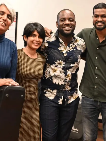 With my bandmates at the Indo French International Festival. We had a wonderful time performing a mix of French classics and original music for a supportive audience.