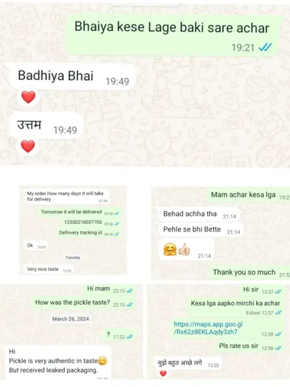 Here are some messages from my happy customers. Reading their reviews about the authentic taste and good quality makes all the hard work worth it.