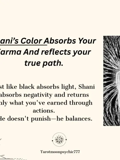 Just as black absorbs all light, Shani's color absorbs your karma and reflects your true path. He doesn't punish, he simply balances the cosmic scales.