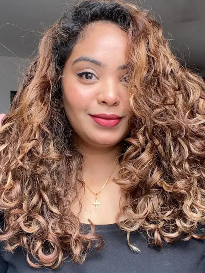 Loving my big hair. My routine focuses on health and hydration, and I let my hair do its thing.