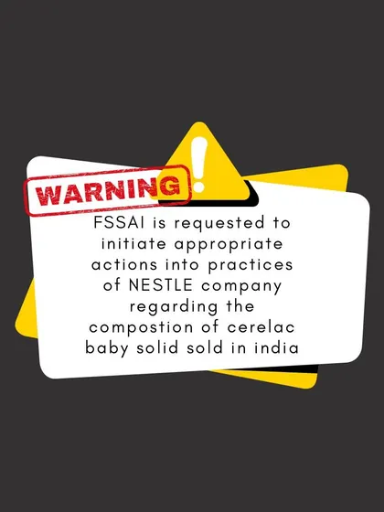 I urge the FSSAI (Food Safety and Standards Authority of India) to take appropriate action against these practices. We must hold companies accountable for the composition of baby food sold in India to protect our children's future.