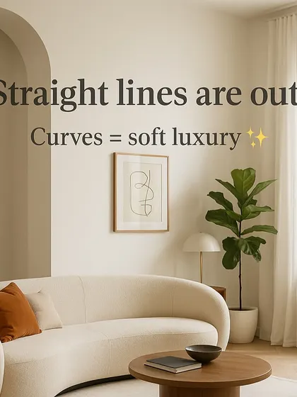 Straight lines are making way for soft curves. Curved furniture and architectural details like arches are in vogue, adding a touch of soft luxury and elegance to modern homes.