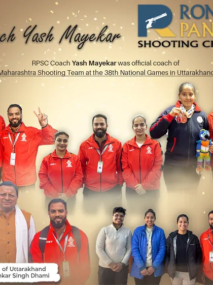 We are proud of our Coach Yash Mayekar, who served as the official coach of the Maharashtra Shooting Team at the 38th National Games, where the team won the maximum number of medals.