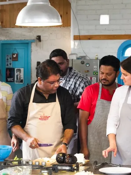 A team from a Bangalore corporate office learns about ingredients and techniques together. It's a fantastic way to break the ice and build camaraderie.