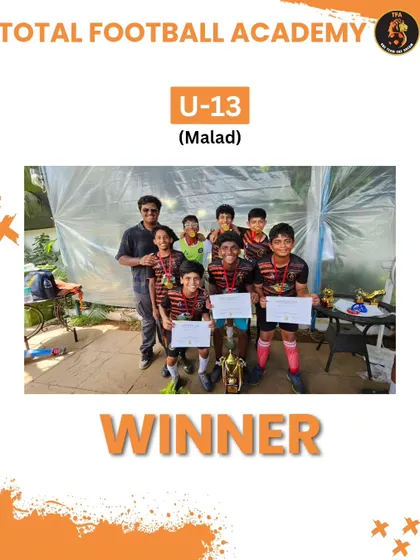 The U13 Malad team celebrating their victory at the Mumbai Champions League.