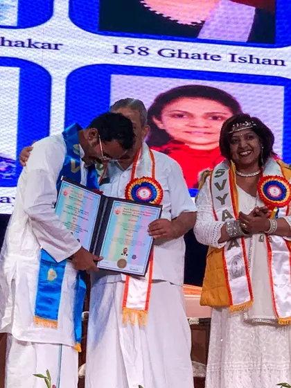 Photos from my M.Sc. in Yoga convocation at S-VYASA. Receiving the degree from Guruji himself was the culmination of years of dedicated study and practice.