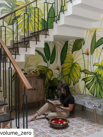 The Mathrukrupa staircase nook, featured for its successful blend of art and architecture.